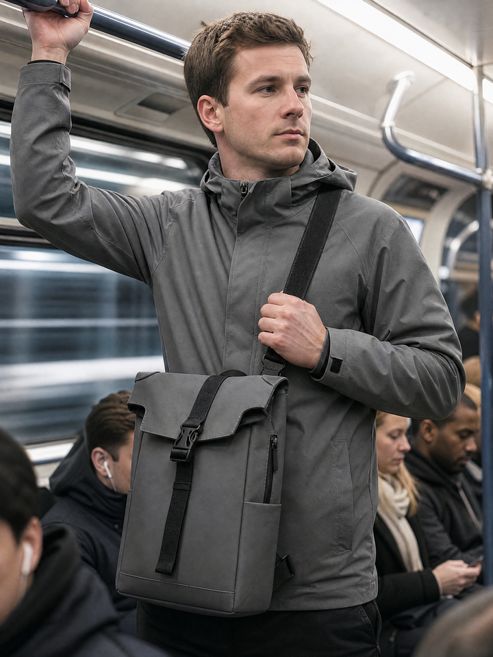 FURL Sling worn on a commute