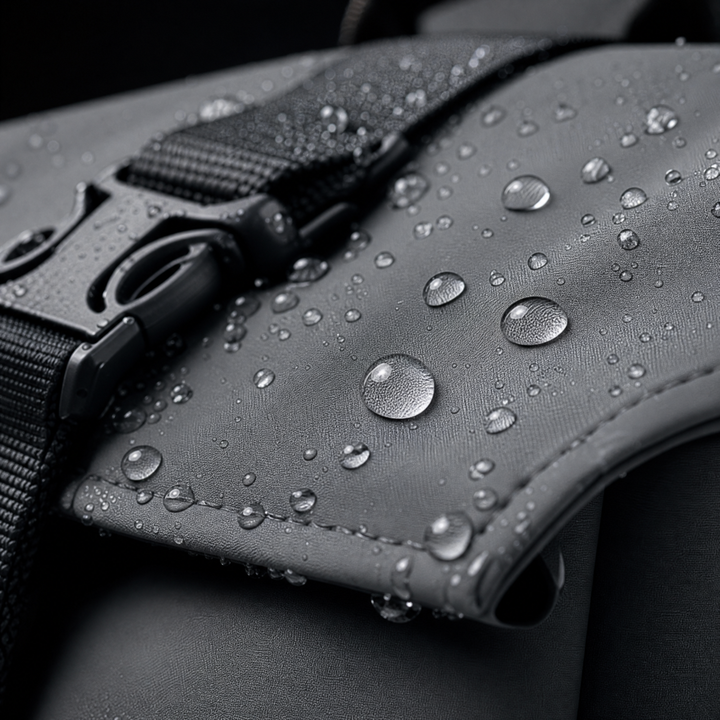 Water beading on the water-resistant coated shell of the FURL Sling